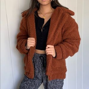 Rust Sherpa coat